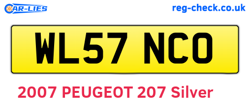 WL57NCO are the vehicle registration plates.