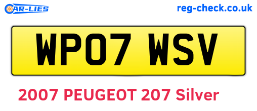 WP07WSV are the vehicle registration plates.
