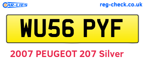 WU56PYF are the vehicle registration plates.