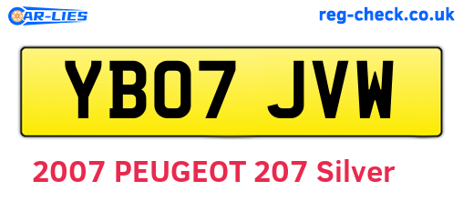 YB07JVW are the vehicle registration plates.
