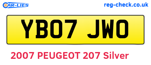 YB07JWO are the vehicle registration plates.
