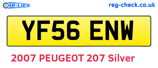 YF56ENW are the vehicle registration plates.
