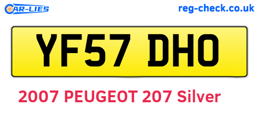 YF57DHO are the vehicle registration plates.