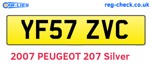 YF57ZVC are the vehicle registration plates.