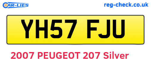 YH57FJU are the vehicle registration plates.