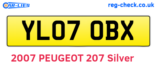 YL07OBX are the vehicle registration plates.