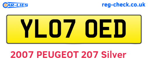 YL07OED are the vehicle registration plates.