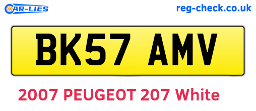 BK57AMV are the vehicle registration plates.