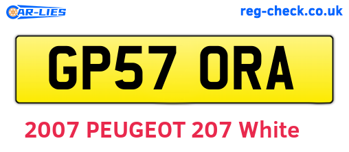 GP57ORA are the vehicle registration plates.