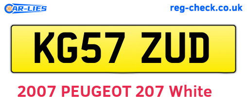 KG57ZUD are the vehicle registration plates.