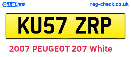 KU57ZRP are the vehicle registration plates.