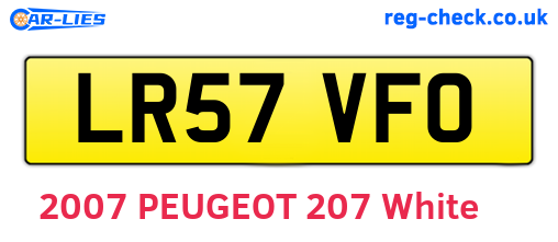 LR57VFO are the vehicle registration plates.
