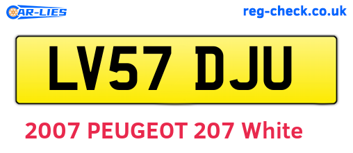 LV57DJU are the vehicle registration plates.