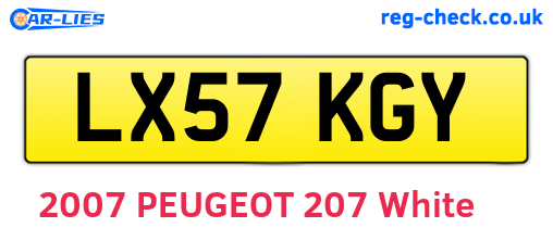 LX57KGY are the vehicle registration plates.
