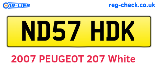 ND57HDK are the vehicle registration plates.