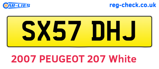 SX57DHJ are the vehicle registration plates.