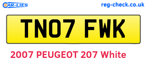 TN07FWK are the vehicle registration plates.