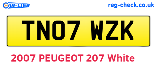 TN07WZK are the vehicle registration plates.