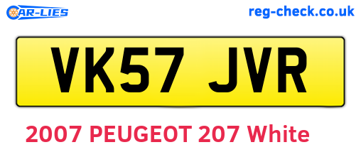 VK57JVR are the vehicle registration plates.