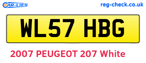 WL57HBG are the vehicle registration plates.