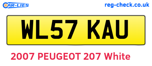 WL57KAU are the vehicle registration plates.