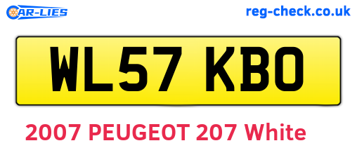 WL57KBO are the vehicle registration plates.