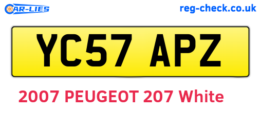 YC57APZ are the vehicle registration plates.