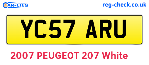 YC57ARU are the vehicle registration plates.