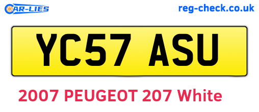 YC57ASU are the vehicle registration plates.