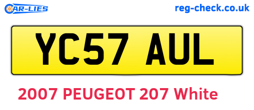YC57AUL are the vehicle registration plates.