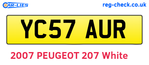 YC57AUR are the vehicle registration plates.