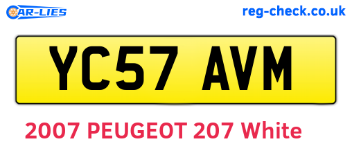 YC57AVM are the vehicle registration plates.