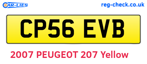 CP56EVB are the vehicle registration plates.