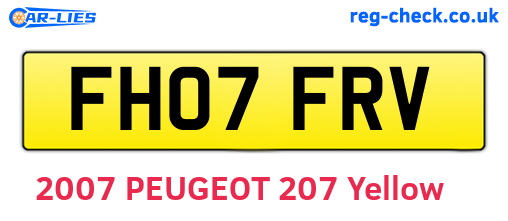 FH07FRV are the vehicle registration plates.