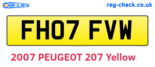 FH07FVW are the vehicle registration plates.