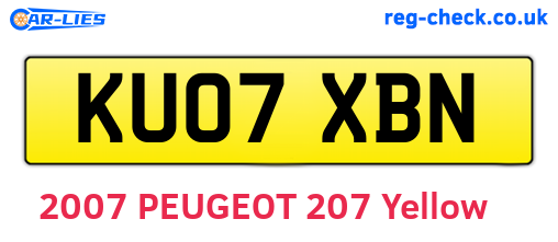 KU07XBN are the vehicle registration plates.