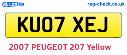KU07XEJ are the vehicle registration plates.