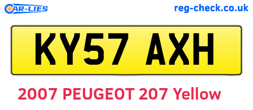 KY57AXH are the vehicle registration plates.