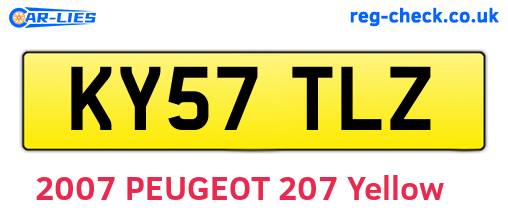 KY57TLZ are the vehicle registration plates.