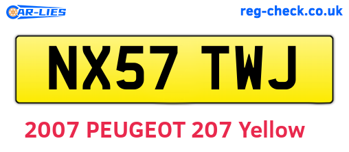 NX57TWJ are the vehicle registration plates.