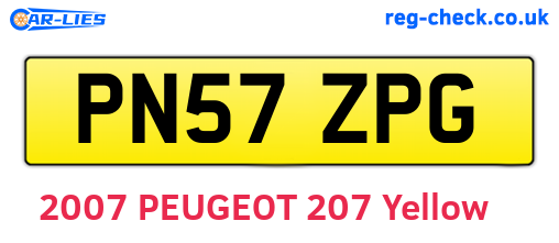 PN57ZPG are the vehicle registration plates.