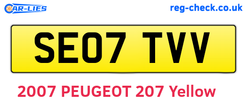 SE07TVV are the vehicle registration plates.