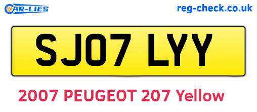 SJ07LYY are the vehicle registration plates.