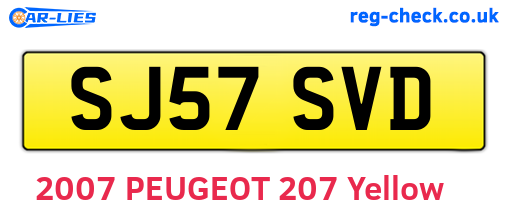 SJ57SVD are the vehicle registration plates.