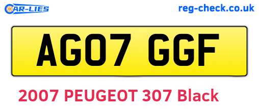 AG07GGF are the vehicle registration plates.