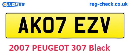 AK07EZV are the vehicle registration plates.
