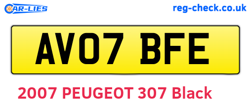 AV07BFE are the vehicle registration plates.