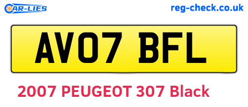 AV07BFL are the vehicle registration plates.