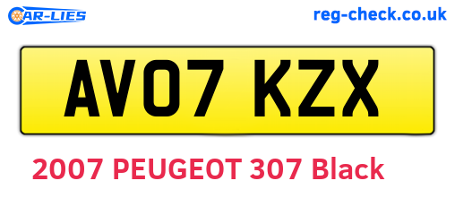 AV07KZX are the vehicle registration plates.