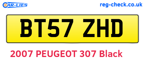 BT57ZHD are the vehicle registration plates.